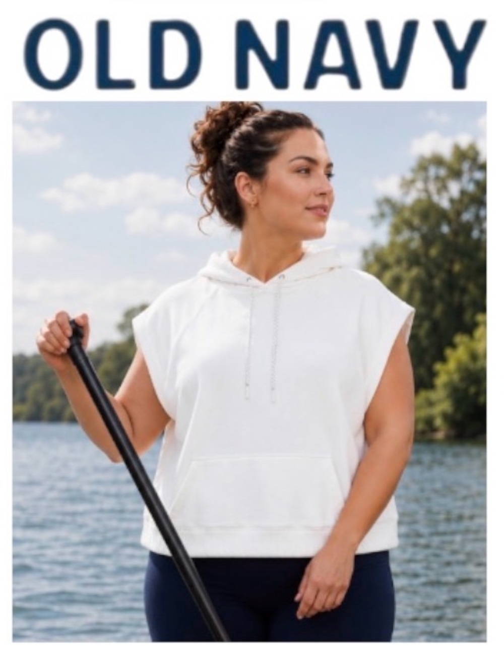 4X Old Navy Women's Dynamic Fleece White Hoodie Top, New With Tags